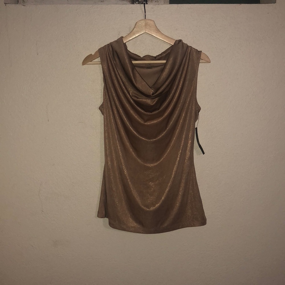 NWT golden sparkly swoop neck tank top